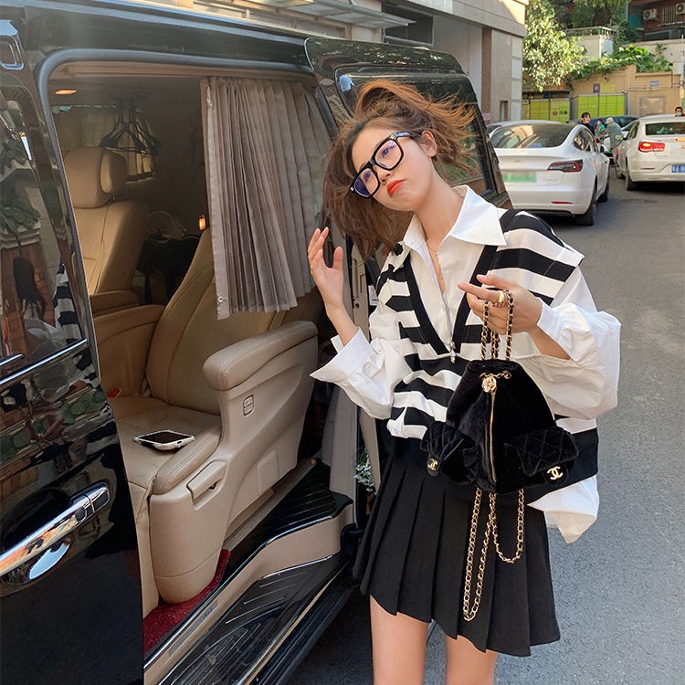 Chân Váy Ngắn Lưng Cao Xếp Ly Màu Đen Thời Trang Xuân 2023 Xinh Xắn Cho Nữ