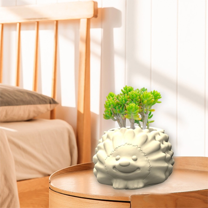 Khuôn Silicone Làm Chậu Cây Mọng Nước Hình Nhím Vui Nhộn