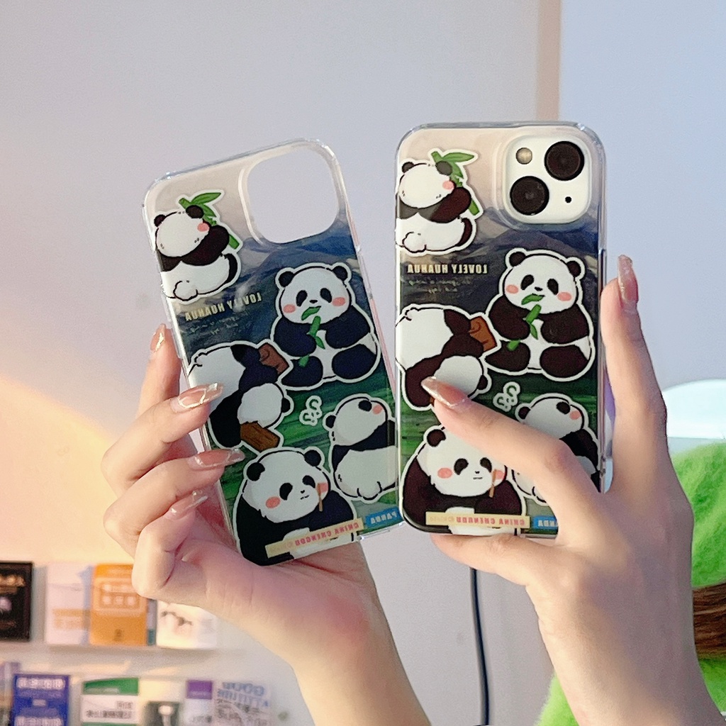 Ốp Điện Thoại IMD Hai Mặt Chống Sốc Hình Gấu Cho IPhone 14 13 12 11 Pro Max