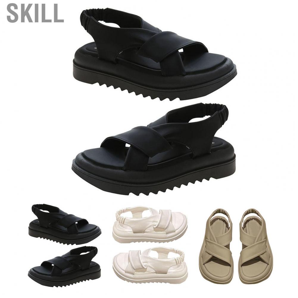 Skill Women Sandal Shoes  PU Leather Pure Color for Outing Girl