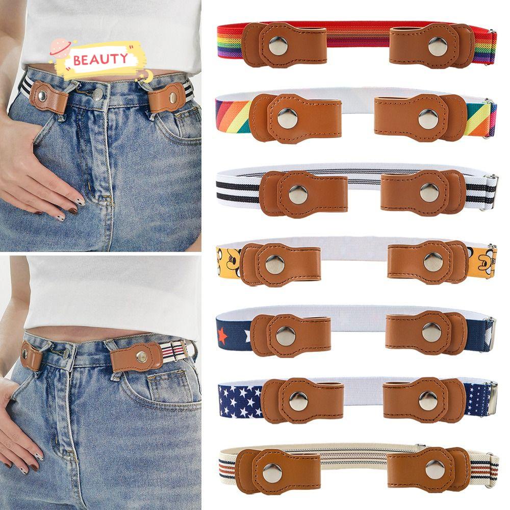 Set 2 Thắt Lưng Quần Jeans Không Khóa Chất Liệu Co Giãn