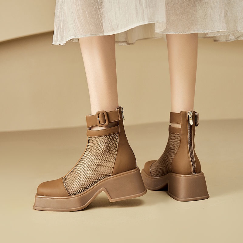 Giày Boot Cao Gót Phong Cách Mới Cá Tính Dành Cho Nữ
