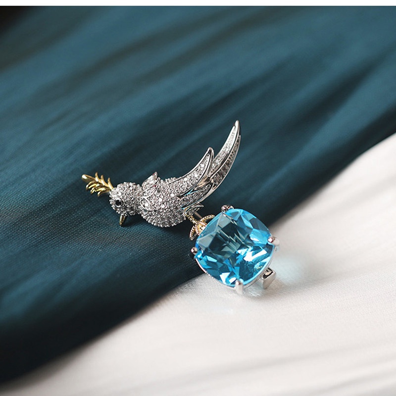 Trâm Cài Áo Vest Hình Chim Đính Đá Thời Trang Cho Nam