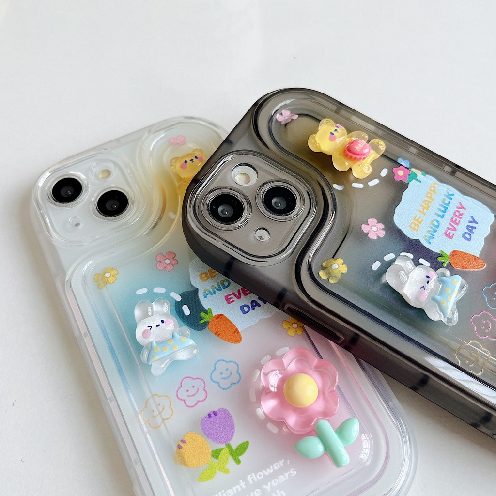Ốp Điện Thoại TPU Dẻo Trong Suốt Họa Tiết Hoạt Hình Dễ Thương Chống Sốc Cho iPhone 14 Plus 13 12 11 Pro Max