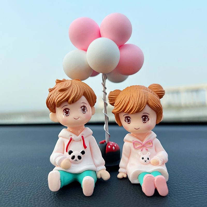 2023 New Cute Couple Car Decoration Car Interior Accessories Internet Celebrity Car Center Console Decoration Supplies N2Sz