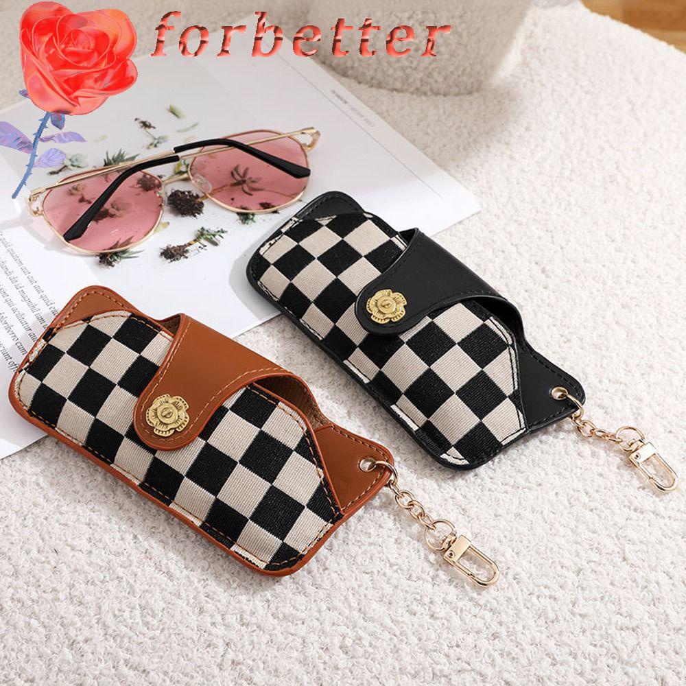 Giá Đỡ Mắt Kính Bằng Da PU Họa Tiết Kẻ Sọc / Hoa Chống Thấm Nước Tiện Dụng Cho Nam Và Nữ