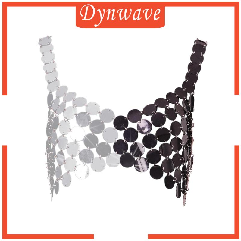 [Dynwave] Áo Crop Top Dây Đính Kim Sa Hóa Trang Bộ Lạc Múa Bụng Cho Nữ Dịp Halloween