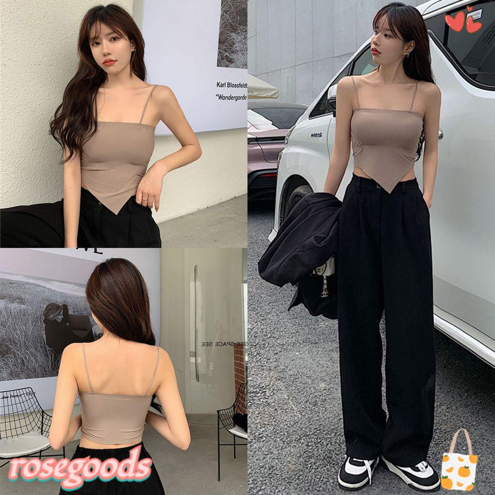 Áo Tank Top Hai Dây Vải Lụa Lạnh Viền Lưng Đẹp Mắt