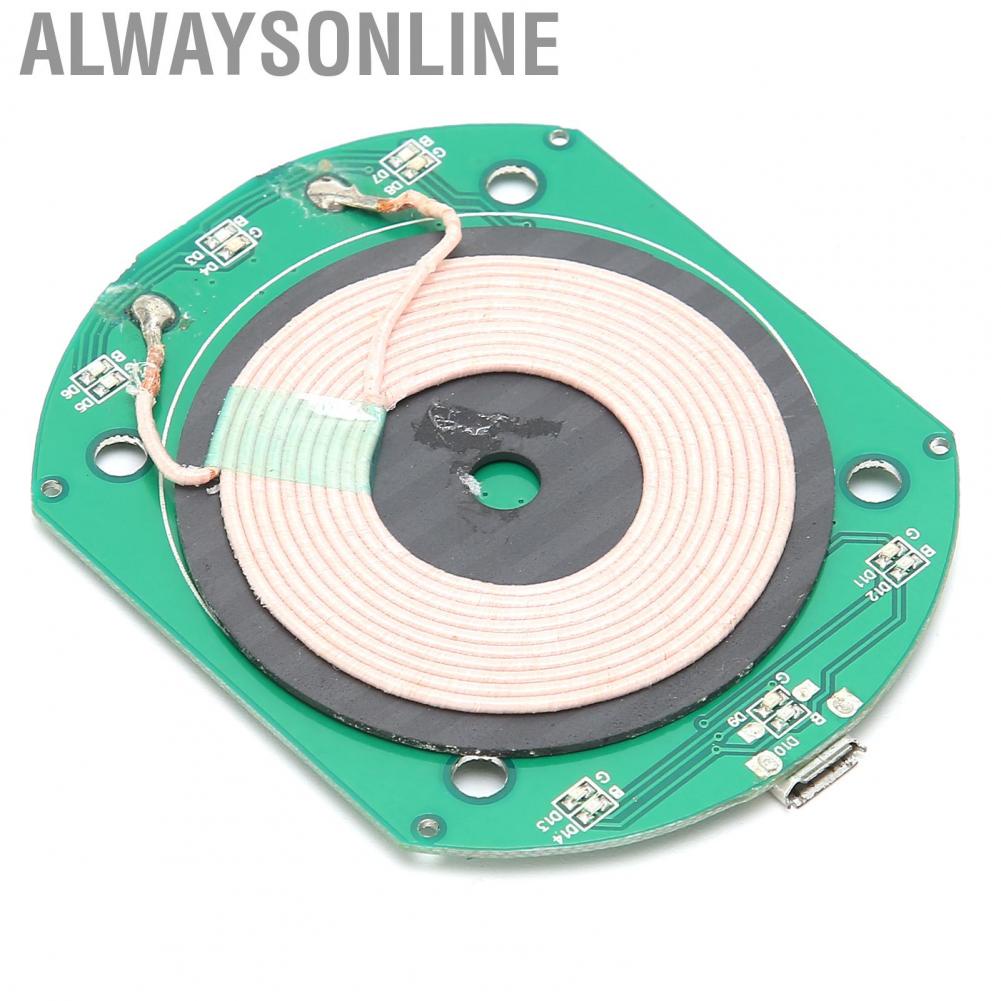 Alwaysonline Module  Ireless Conversion Efficiency 75% PCBA Circuit Board with Coil for Qi Standard WPC1.1