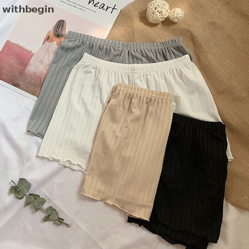 Quần An Toàn Mặc Trong Váy Bằng Lụa Lạnh Mềm Mại Thân Thiện Với Da Lưng Cao Màu Trơn Thoải Mái Có Size Lớn Cho Nữ