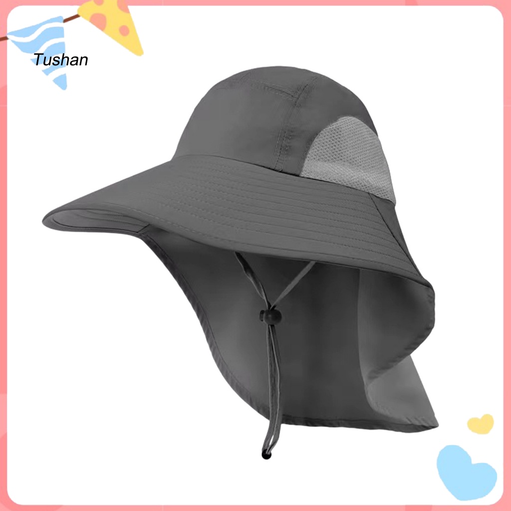 Mũ Rộng Vành Phối Lưới Thoáng Khí Thời Trang Mùa Hè Cho Nam Và Nữ