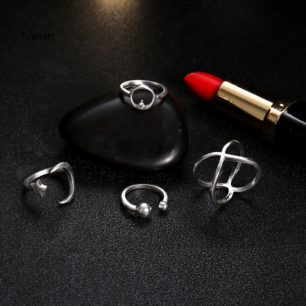 Set 4 Nhẫn Đeo Khớp Ngón Tay Thời Trang Nữ