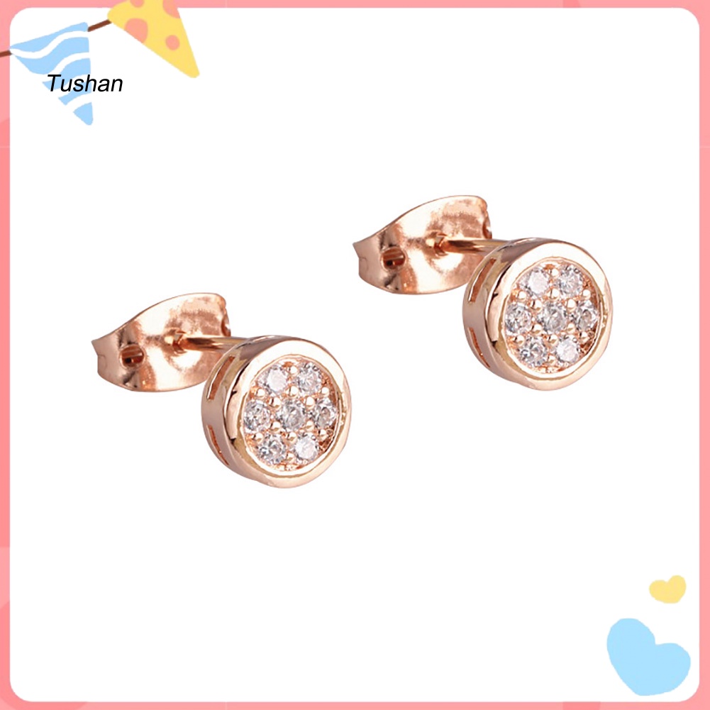 Khuyên Tai Nữ Hình Tròn Đính Ngọc Thời Trang