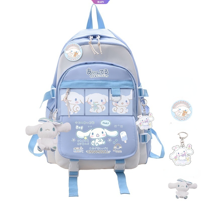 SANRIO Ba Lô Đi Học / Du Lịch Sức Chứa Lớn Hình Cinnamoroll Hoạt Hình Cho Bé Gái