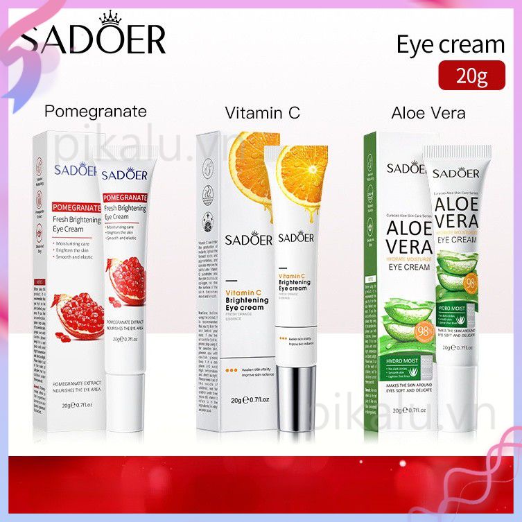 1PC sadoer Aloe Vera Vitamin C Kem dưỡng ẩm mắt chống quầng thâm mắt bọng nâng làm săn chắc chăm sóc da Massage Mắt-pikalu