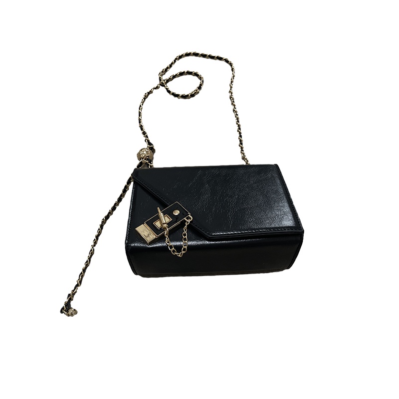 Túi Đeo Vai / Đeo Chéo Bằng Da Sáp Hình Vuông Cỡ Nhỏ Cài Khóa Thời Trang