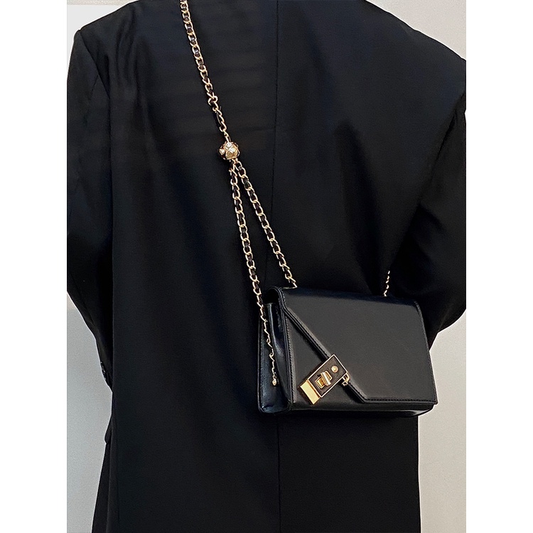 Túi Đeo Vai / Đeo Chéo Bằng Da Sáp Hình Vuông Cỡ Nhỏ Cài Khóa Thời Trang