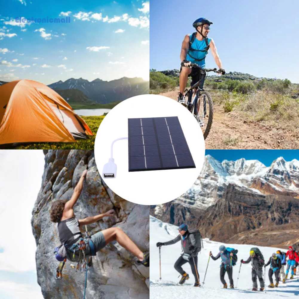 Tấm Sạc Pin Năng Lượng Mặt Trời USB 5W 5V Mall01.vn Bằng Polysilicon Nhỏ Gọn Dành Cho Đi Du Lịch