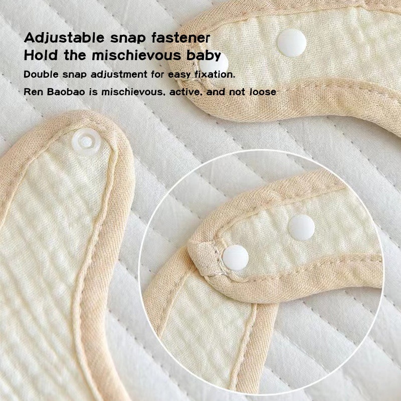 Yếm Ăn Cotton Mềm Mại Hình Chữ U In Hình Gấu Dễ Thương Cho Bé Sơ Sinh