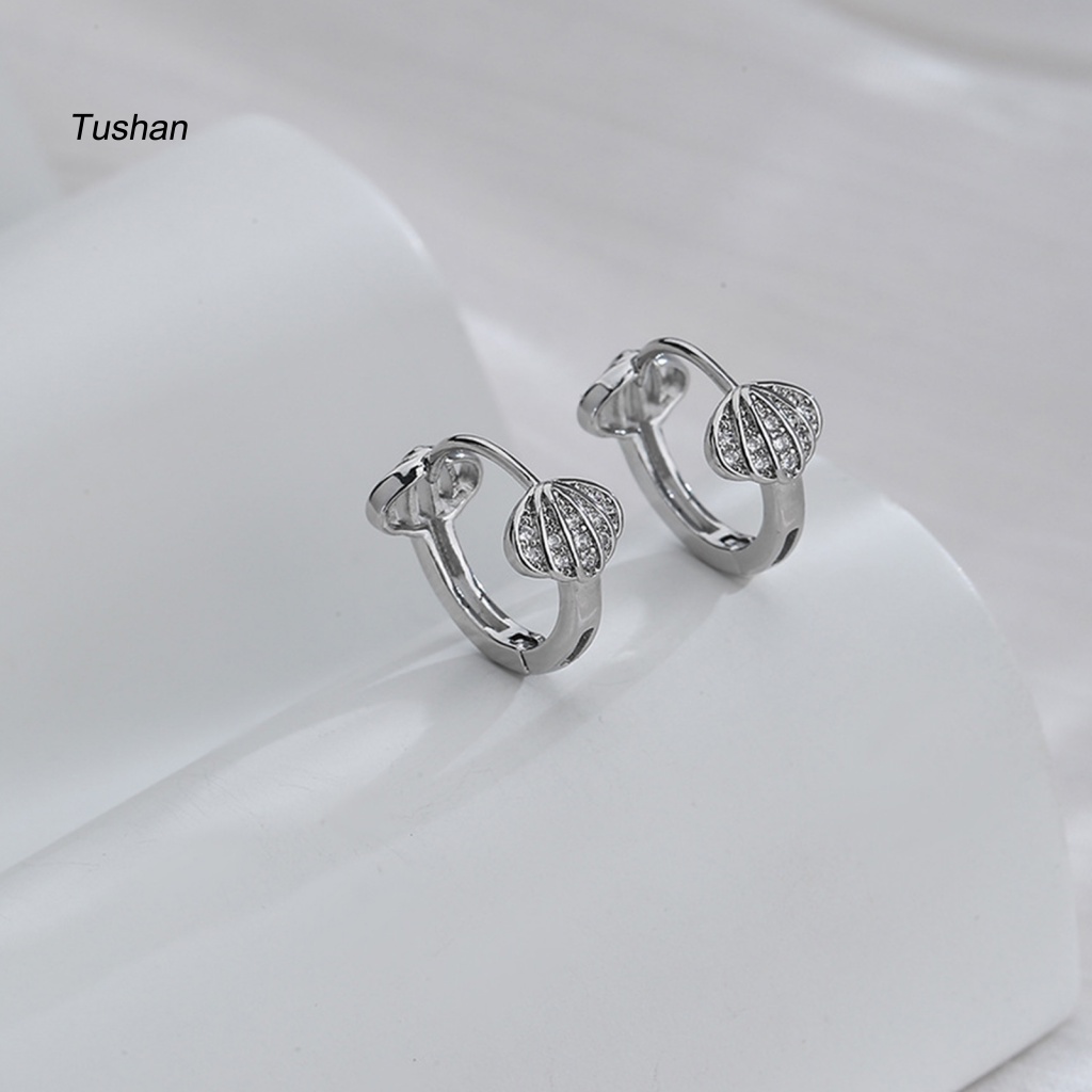 1 Bông Tai Tròn Đính Đá Thời Trang Thanh Lịch Dành Cho Nữ