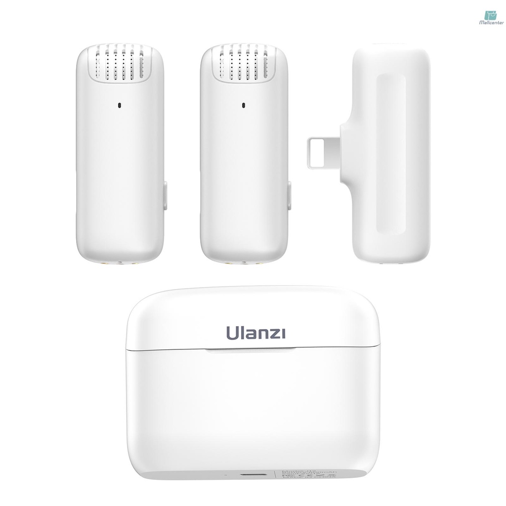 Ulanzi J12 Wireless Microphone System with 1 Receiver &amp; 2 Microphones 20M Transmission Range Built-in Battery with Charging Case Replacement for iPhone 13/13 Pro/12/12 Pro/11/11 Pro/ 10 Live Streaming
