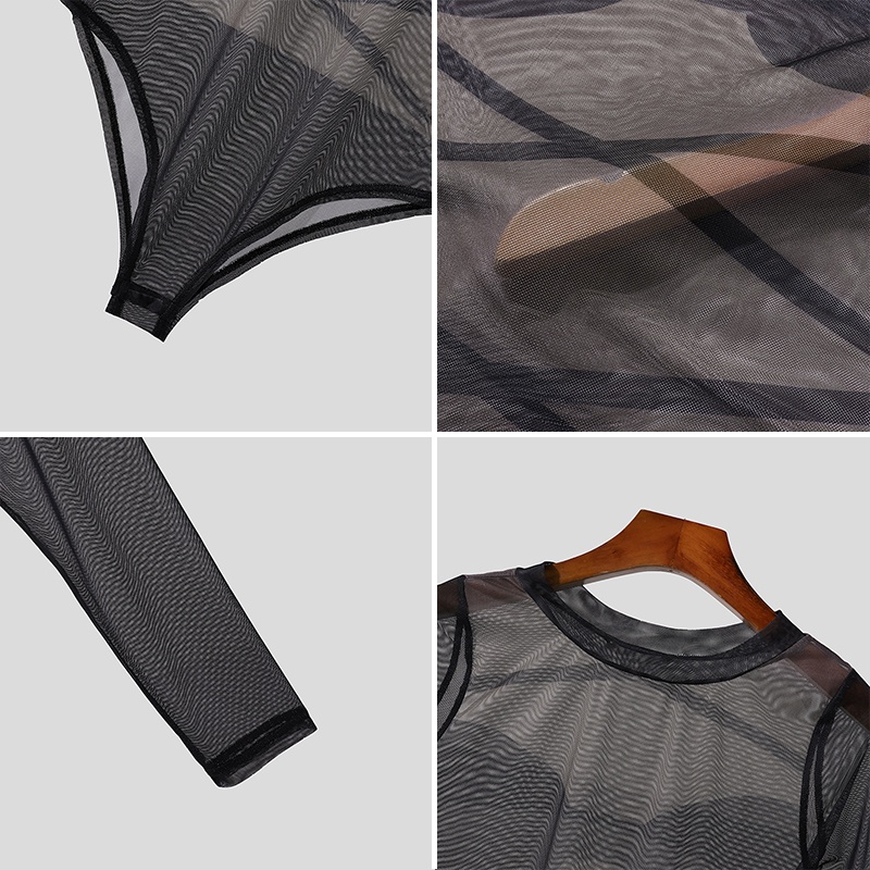 INCERUN Bộ Đồ Liền Thân Dây Đan Chéo Thời Trang Cho Nam