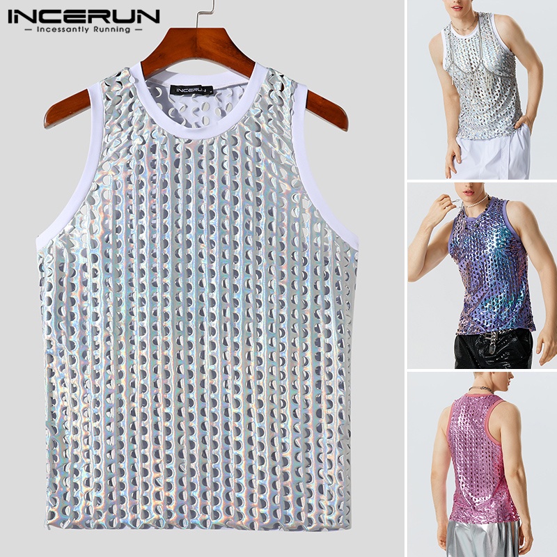 Incerun Đàn Hồi Thiết Kế Áo Tank Top