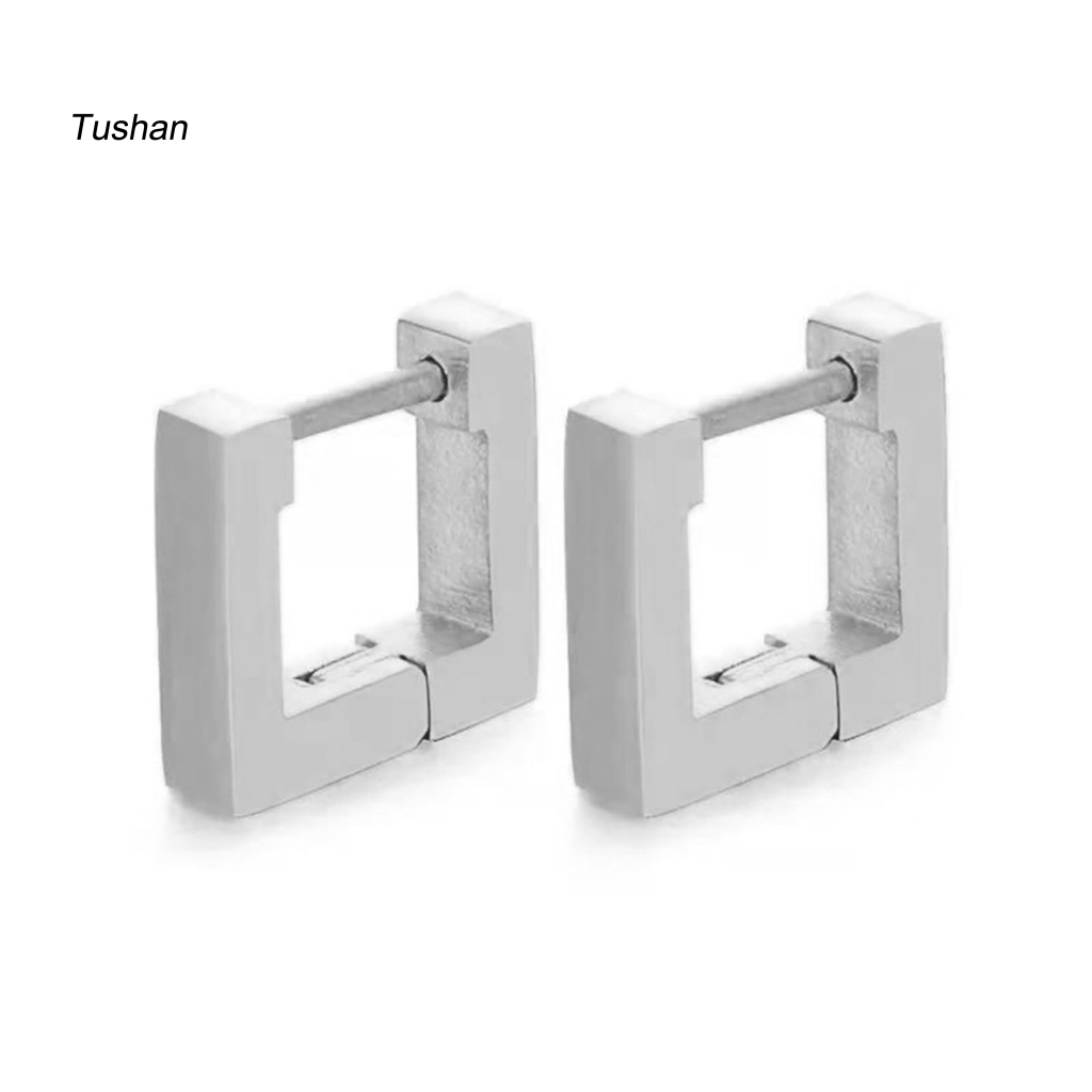 1 Đôi Bông Tai Hình Học Bằng Thép Titan Mạ Điện Không Phai Phong Cách Âu Mỹ