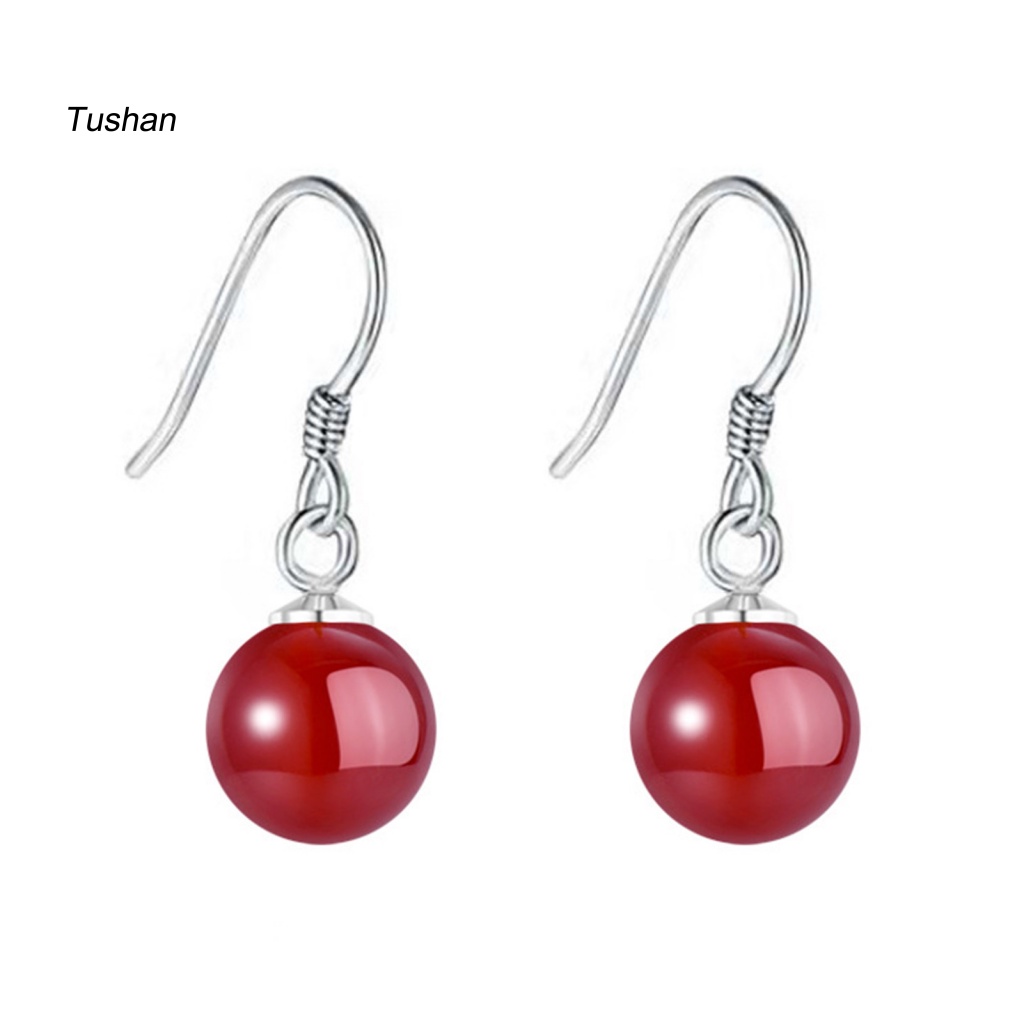 1 Đôi Bông Tai Dáng Dài Đính Hạt Pha Lê Bóng Cao Không Dị Ứng Thời Trang