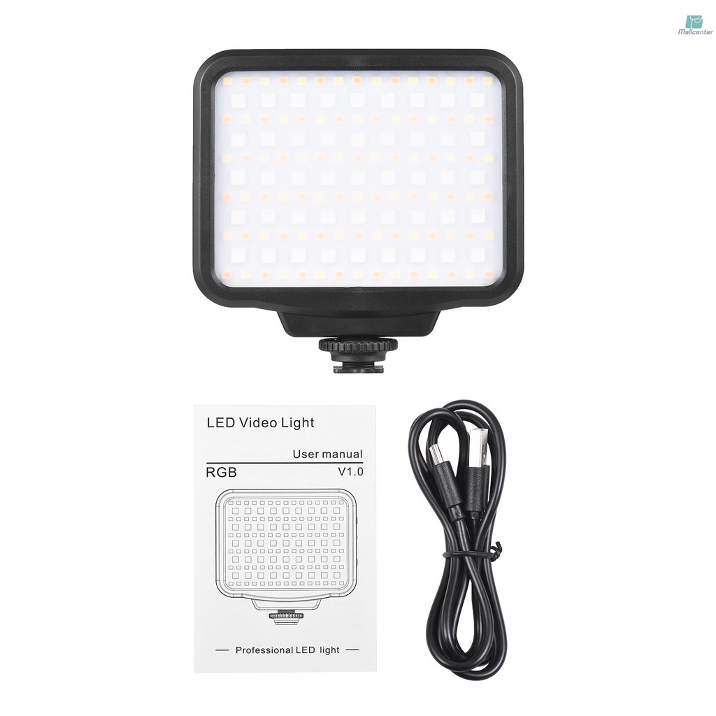Portable RGB Video Light Camera LED Fill Light 2500K-9900K Stepless Dimming 21 Lighting Effects Built-in Battery for Vlog Live Streaming Video Conference Lighting Product Photography