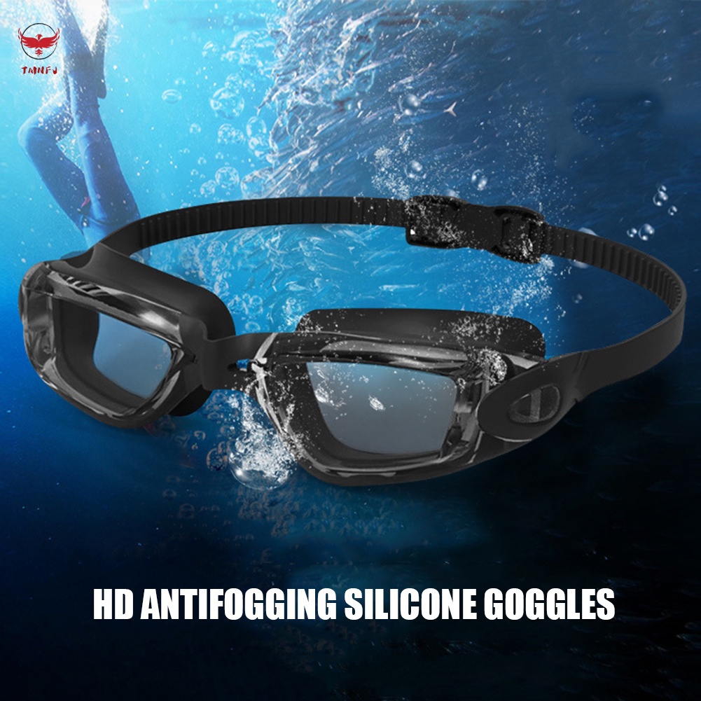 Kính Bơi Silicone Trong Suốt Có Dây Điều Chỉnh Dành Cho Người Lớn