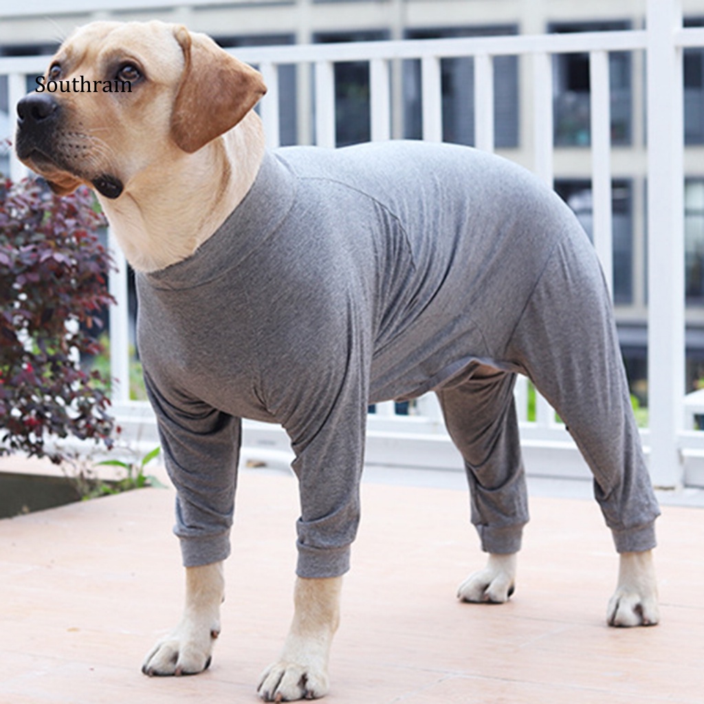 Bộ Đồ Liền Thân Bằng Vải Cotton Bốn Ống Co Giãn Phục Hồi Vết Thương Dành Cho Cún Cưng Sau Sinh
