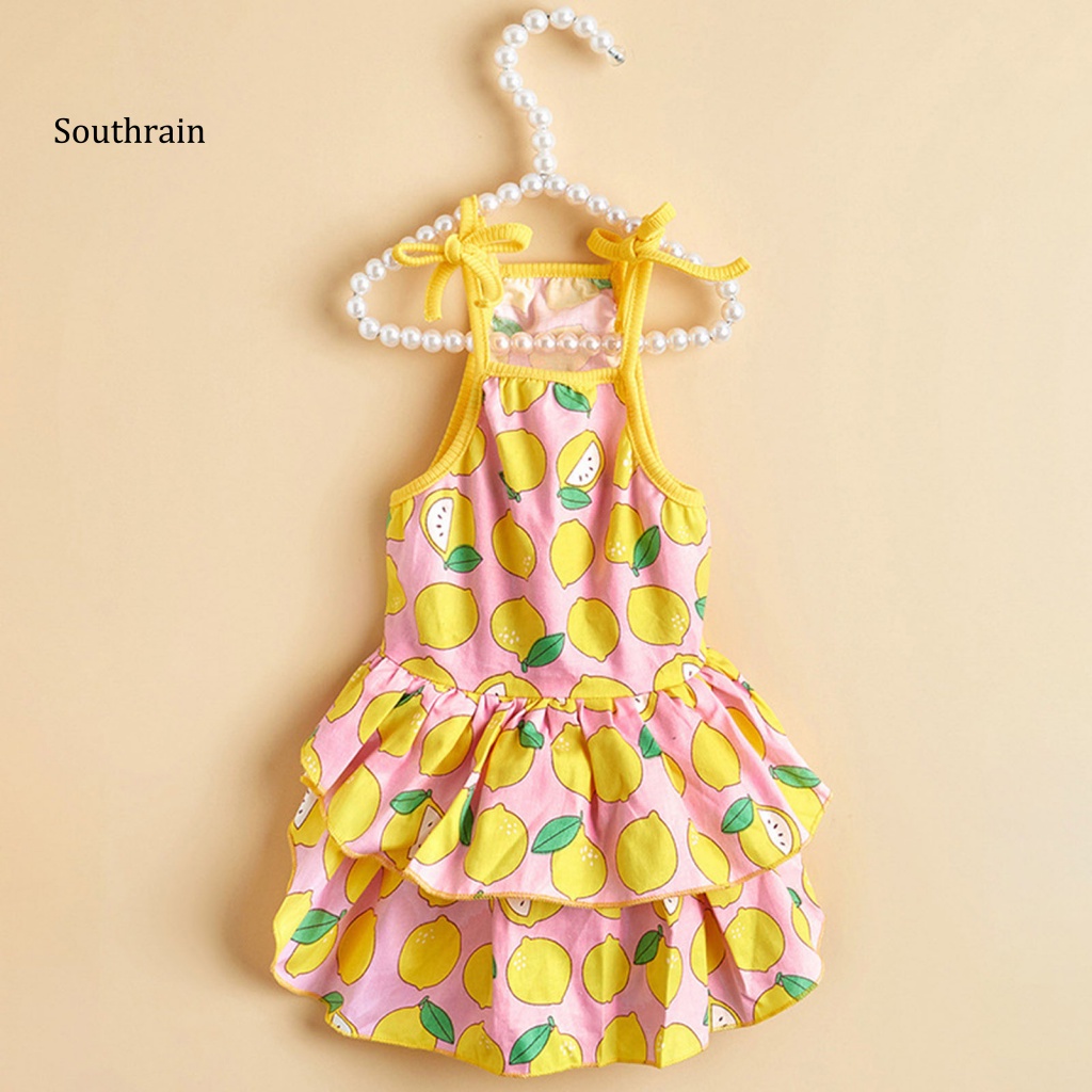 Đầm Chui Đầu Sát Nách Thoáng Khí In Họa Tiết Trái Cây Cho Thú Cưng