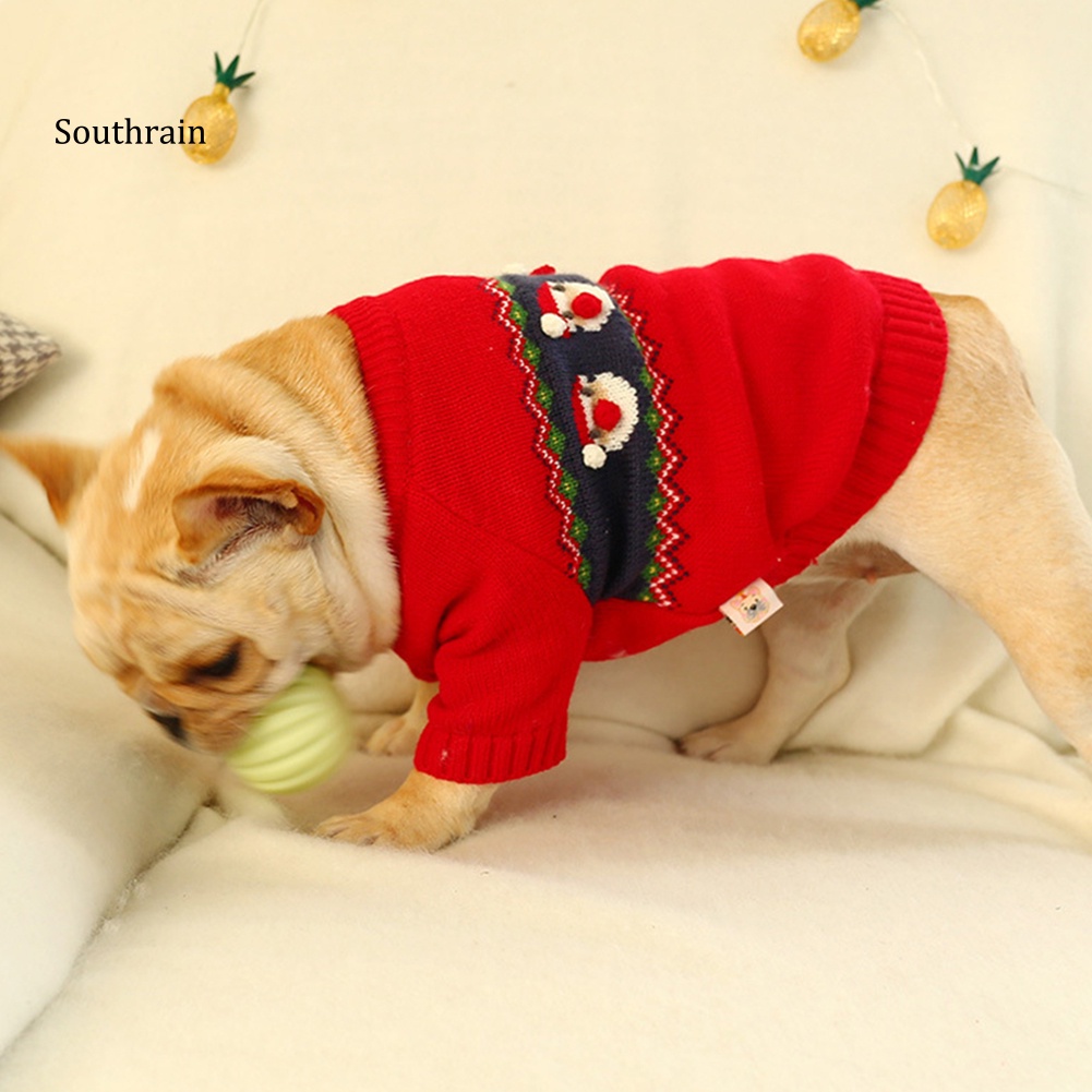 Áo Sweater In Họa Tiết Giáng Sinh Dễ Thương Cho Thú Cưng