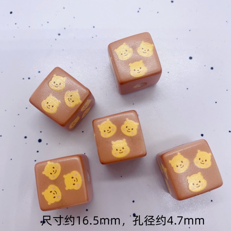 Dây Buộc Tóc Đính Hạt Vuông Lớn Hình Gấu Winnie Hoạt Hình Dễ Thương DIY