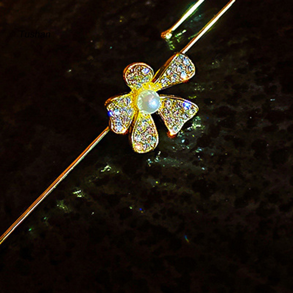 1 Khuyên Vành Tai Họa Tiết Hoa Bướm Đính Đá Thời Trang