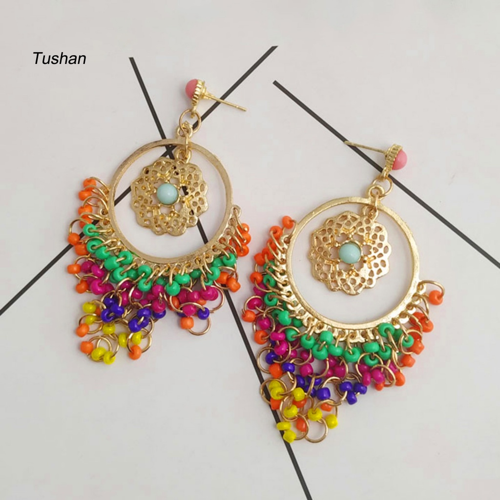 1 Đôi Bông Tai Xỏ Hạt Rỗng Hình Hoa Nhiều Màu Sắc Trọng Lượng Nhẹ Dễ Phối Đồ