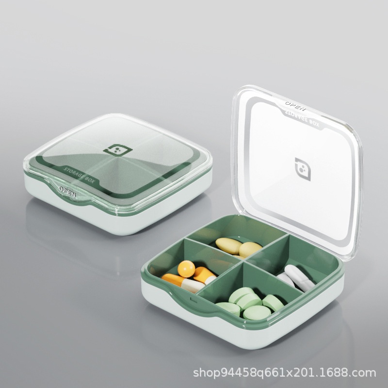 Hộp Đựng Thuốc Mini Trong Suốt Nhiều Ngăn Chống Ẩm Tiện Dụng Mang Theo Du Lịch