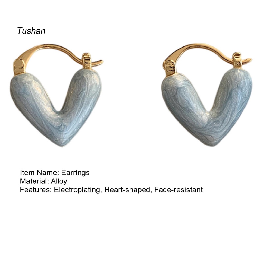 [Ts] Set 2 Bông Tai Đính Đá Hình Trái Tim Giọt Nước Màu Trắng Nhạt Sang Trọng Phong Cách Hàn Quốc Thanh Lịch Và Thanh Lịch Dành