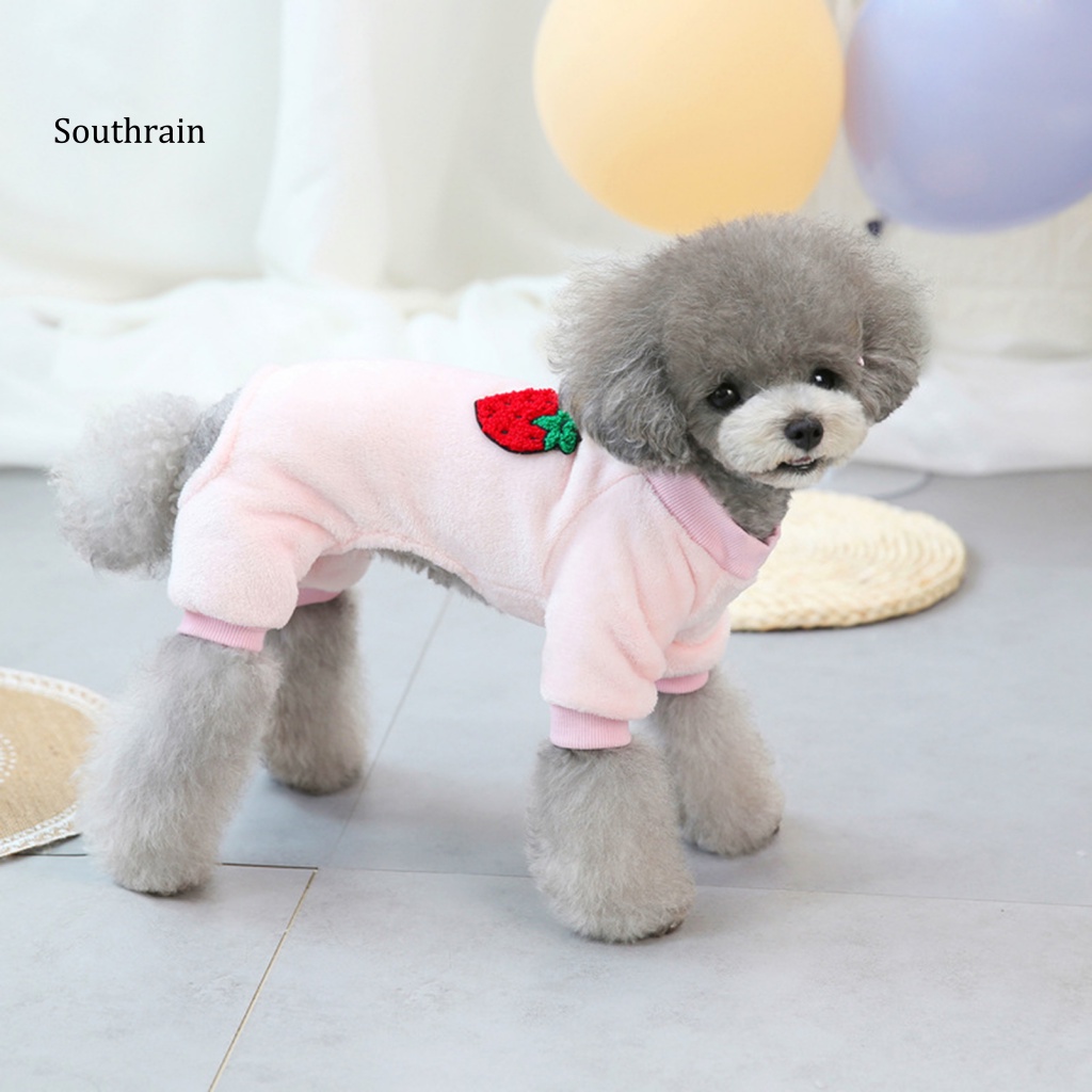 Bộ Áo Liền Quần Bằng Vải Lông Cừu Thân Thiện Với Da Họa Tiết Trái Cây Dành Cho Cún Cưng