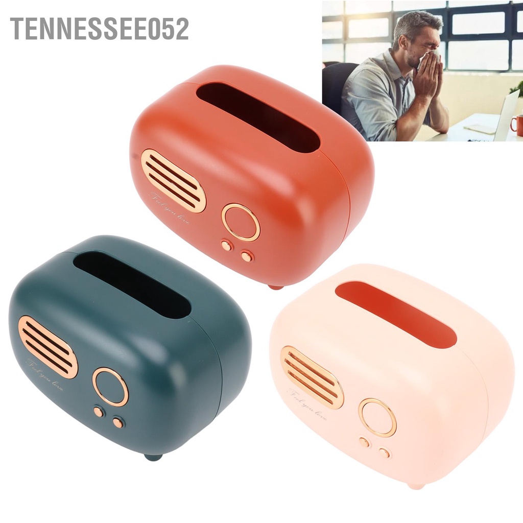 Tennessee052 Đài Phát Thanh Retro Hình Hộp Đựng Khăn Giấy Vintage Cho Phòng Tắm Khách Ngủ Đầu Giường Để Bàn
