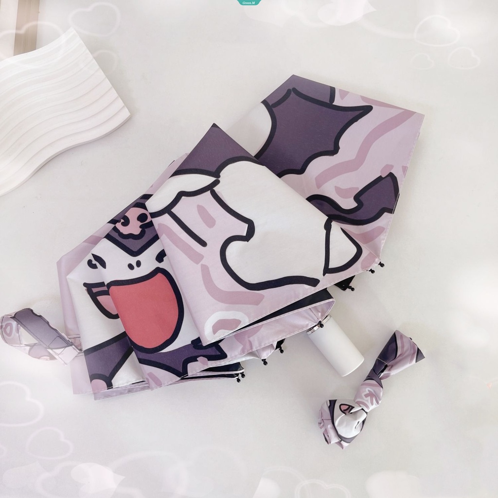 Sanrio Kuromi Dù Gấp Gọn Che Nắng Mưa Sử Dụng Kép Màu Tím Dễ Thương