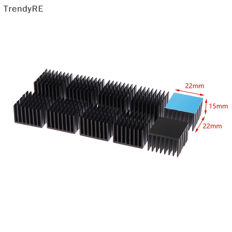 Set 5 Bộ Tản Nhiệt 22 * 22 * 15mm Cho Chip Điện Tử