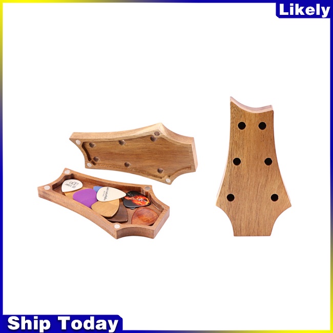 Hộp Đựng Miếng Gảy Đàn Guitar Bằng Gỗ Tiện Dụng