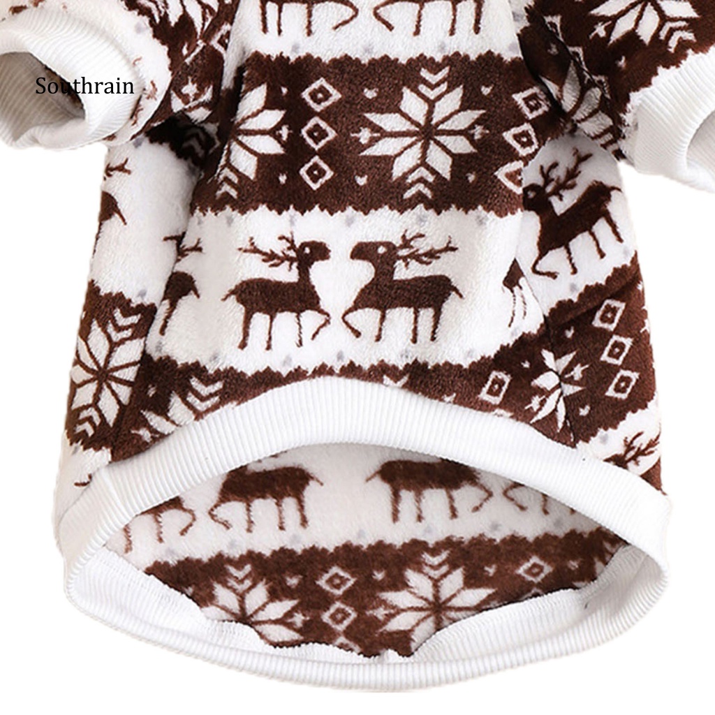 Áo Giáng Sinh 2 Tầng Siêu Mềm Bằng Polyester In Họa Tiết Sáng Tạo Cho Cún Cưng