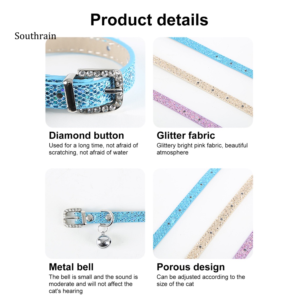 Vòng Cổ Da Giả Trọng Lượng Nhẹ Chống Trầy Xước Phối Chuông Cho Mèo Cưng