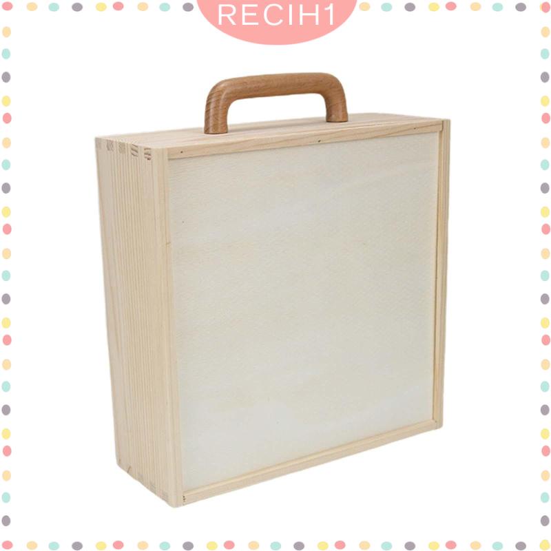 Hộp Đựng Quà Bằng Gỗ Có Tay Cầm Và Nắp Đậy DIY