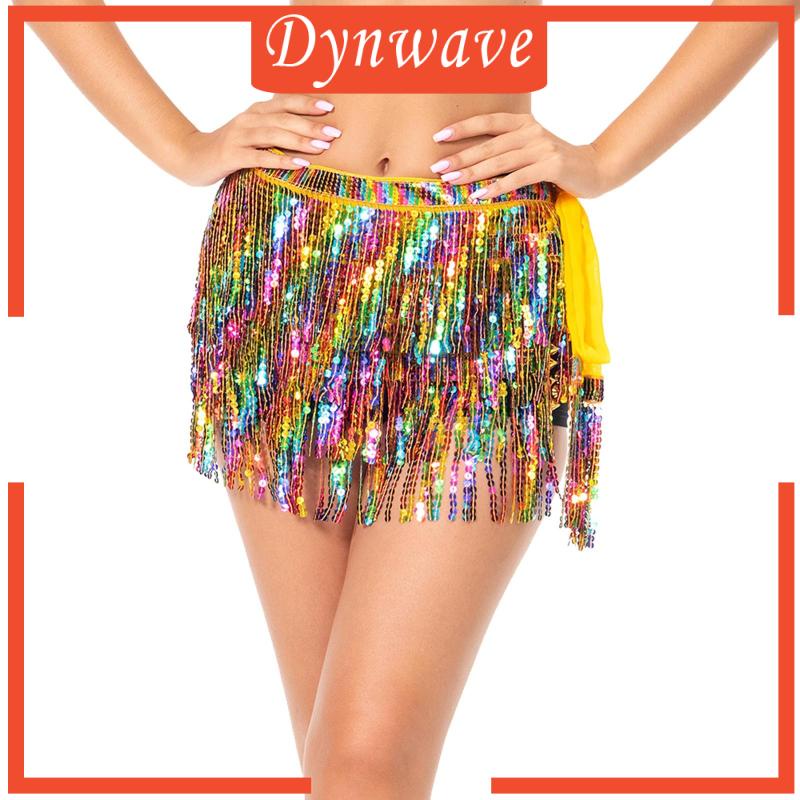 Chân Váy Tua Rua Đính Kim Sa Lấp Lánh Dành Cho Nữ Nhảy Múa