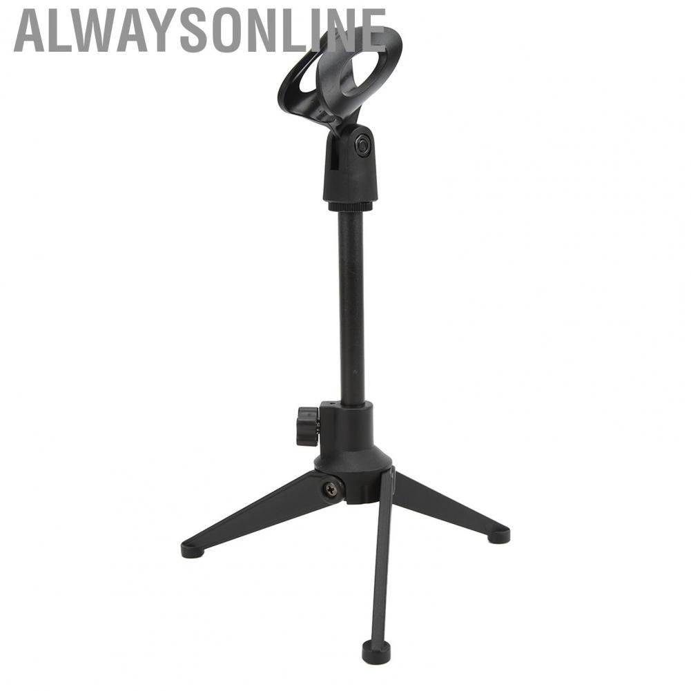 Alwaysonline Microphone Stand Desktop Tripod Mini Portable Table Adjustable Mic  Holder