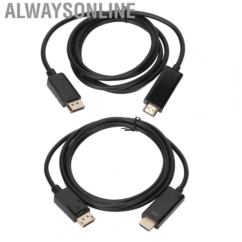 Alwaysonline 4K 1080P DisplayPort To HDMI1.4B Adapter Cable 1.8M For TV PC  Projector